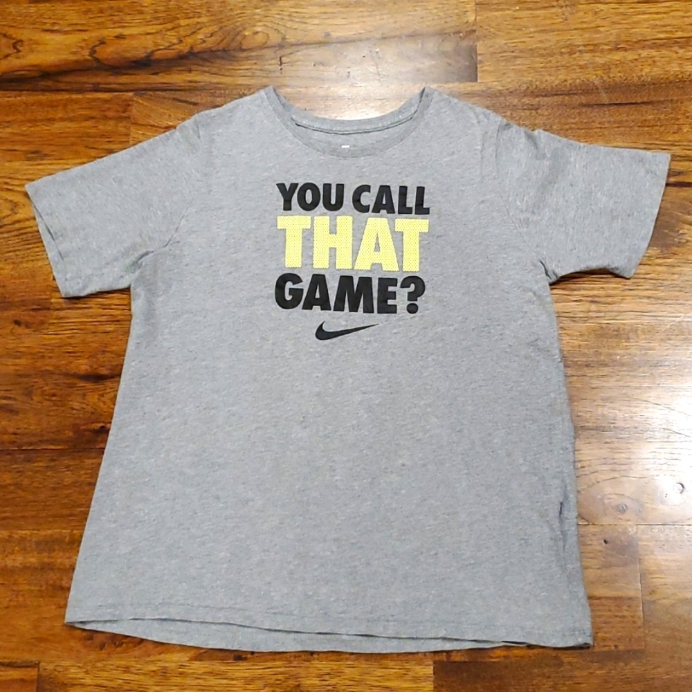 Boys Nike "You Call That Game" print gray tshirt size XL